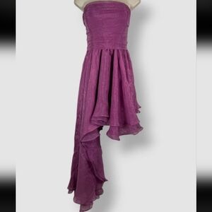 Rene Ruiz Collection Women's Purple Hi-low Strapless Dress Size 6